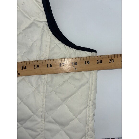 Lauren Ralph Lauren Black Cream Zip Quilted Reversible Vest Pockets M EUC - Picture 8 of 14
